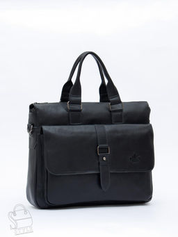 Портфель мужской кожаный 0066Z black Zinimsk