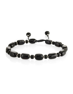 Аккуратный браслет из натурального чёрного янтаря Куба