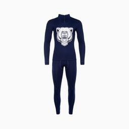 Термобельё мужское НАЧЁС (фуфайка, кальсоны) принт медведь, цвет тёмно-синий, размер 48