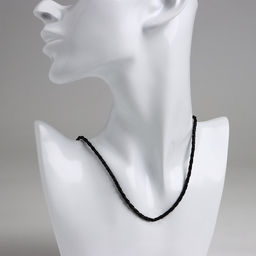 Цена за 10 шт. Шнурок кожаный, d=3 мм, 45 см, чёрный, косичка