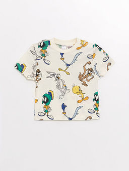 Bisiklet Yaka Bugs Bunny Bask?l? Erkek Bebek Ti??rt ve ?ort 2li Tak?m - Waikiki фото 2