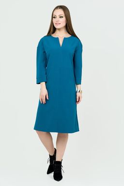 Платье А-силуэта однотонное бирюзовое