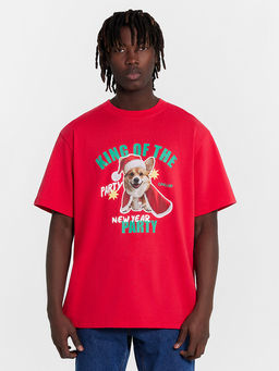 Футболка мужская красная новогодняя с корги - Mark formelle фото 2