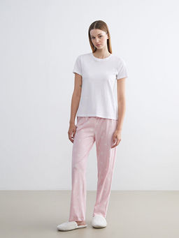 Beli Lastikli Fiyonk Desenli Kad?n Pijama Alt?