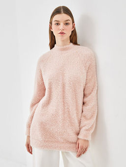 Dik Yaka Kad?n Pel?? Triko Tunik