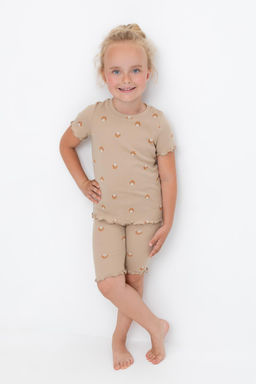 К 1632/темно-бежевый,медвежонок пижама дет