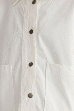 TRENDYOLMILLA Beyaz Oversize Desenli Ince Ceket Mont TWOSS25MO00016 фото 3