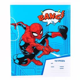 Цена за 20 шт. Тетрадь 18 листов, в линейку, МИКС 4 видов, обложка мелованная бумага, «Человек-паук»