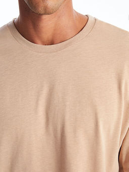 Oversize Bisiklet Yaka K?sa Kollu Penye Erkek Ti??rt