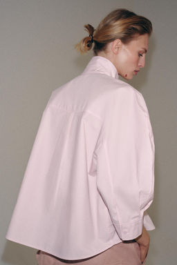 CAMISA MANGA ABULLONADA ZW COLLECTION / Rosa claro - Zara фото 4