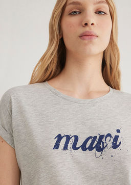 Mavi Logo Bask?l? Gri Tisort  фото 6