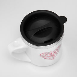 Термокружка, 350 мл, Счастье в моментах, сохраняет тепло 3 ч, белая