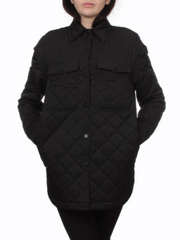 H24-002 BLACK Куртка демисезонная женская (100 гр. холлофайбер)