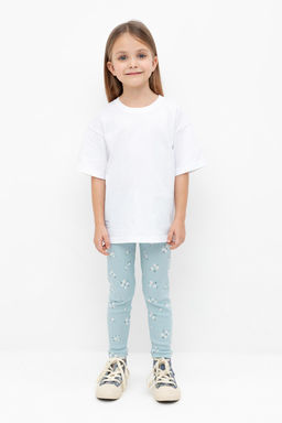 КР 400517/голубой,ромашковое поле брюки (лосины) для дев