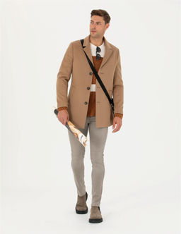 Camel Y_n Kar___ml_ Ekstra Slim Fit Ka_e Kaban
