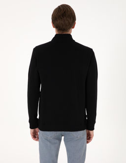 Siyah 3 _plik Regular Fit Fermuarl_ Dik Yaka Basic Sweatshirt - Pierre cardin фото 5