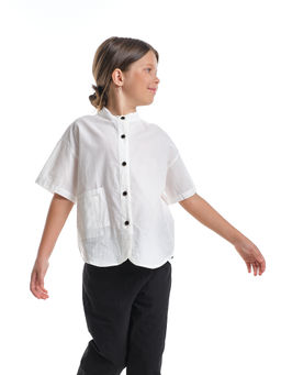 Рубашка для девочки 33-58771 белый - Mini maxi фото 4