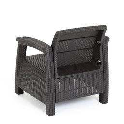 Набор садовой мебели, 2 кресла, стол, пластик, металл, мокко - Simaland фото 7