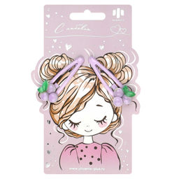 Набор заколок для волос клик-клак, глянцевые, арт. 71738 / 10 ВИНОГРАД (в наборе: 2шт., 5,5 см, че