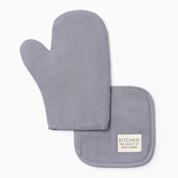 Набор кухонный Этель Kitchen, цвет синий, варежка-прихватка 18х29 см, прихватка 19х19 см  фото 10