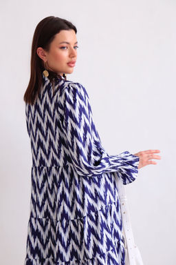 Martichelli Платье зиг-заг бело-синее  фото 4