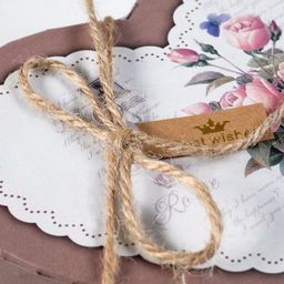 Набор подарочных коробок сердце 3 в 1, «Пионы» коричневый, 21×19×9 - 15.5×14×6 см