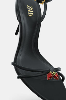 BEADED CROSSOVER STRAP SANDALS - Zara фото 6