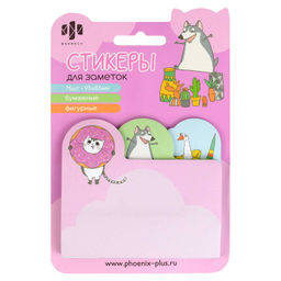 Стикеры для заметок бумажные, 95x85 мм, 75 шт., арт. 66580 / 25 ЗВЕРЮШКИ (материал: бумага 80 г/м?,