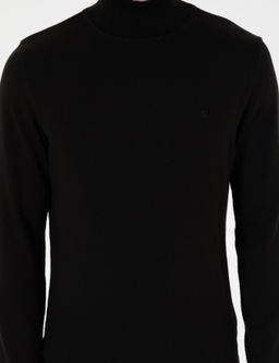 Siyah Slim Fit Bal_k__ Yaka Basic Triko Kazak - Pierre cardin фото 6