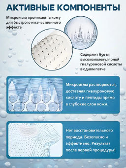Микроиглы Патчи для глаз с гиалуроновой кислотой и микроиглами