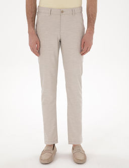 Bej Slim Fit Kanvas Pantolon