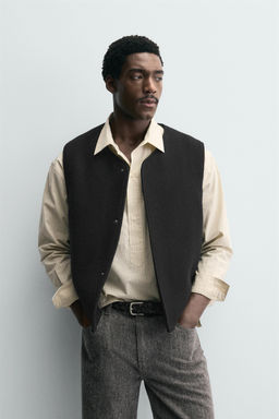 BOUCL_ TEXTURE GILET WITH WOOL - Zara фото 2