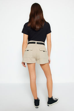 TRENDYOLMILLA Bej Kargo Cepli Kemerli Denim Sort TWOSS23SR00245 фото 6