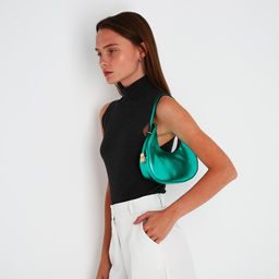 Сумка-багет на молнии, цвет зелёный - Simaland фото 7