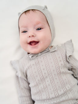 Боди с крылышками "Жемчуг" из ажурного хлопка 0+