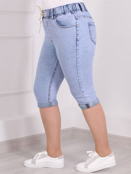 Капри джинсовые женские хлопковые на лето - Almond фото 2