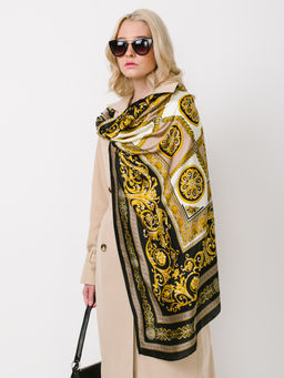 Большой, мягкий, тонкий и очень нежный двусторонний палантин с рисунком.