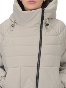 270 GRAY/BEIGE Куртка зимняя облегченная женская (верблюжья шерсть) - Фабричный китай фото 4