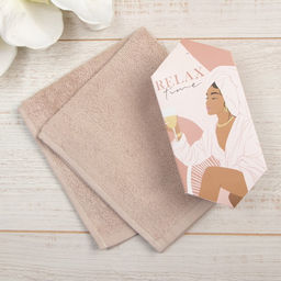 Полотенце махровое «Этель» Relax time, 30×30 см, хлопок 100%, бежевое