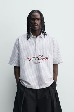 Поло CAMISA POLO BOXY FIT в полоску