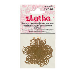 Zlatka Филигранные элементы FDP-005 4 см цветок 2 шт СК/Распродажа под золото  фото 3