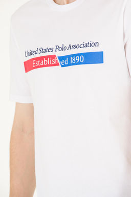Мужская белая футболка с круглым вырезом - U.s. polo assn фото 7