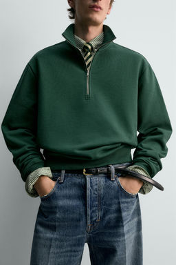 SUDADERA REGULAR FIT CUELLO CREMALLERA / Verde - Zara фото 5