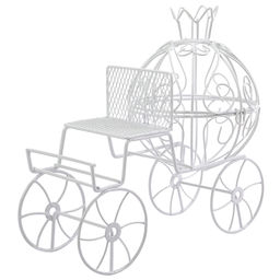 Миниатюра садовая Blumentag MET-099 Карета металл 18 х 19.5 см 01 Белый