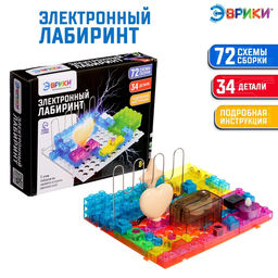 Конструктор блочный-электронный Электронный лабиринт, 72 схемы, 34 детали