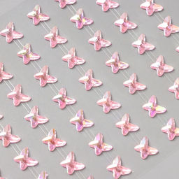 Наклейка - стразы Бабочки, розовая, 15?9 см