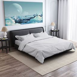 Постельное белье, комплект Евро Макси "Облако", 4 предмета: пододеяльник на пуговицах 240х215см, евро-простыня на резинке 180х200х27см, 2 наволочки 50х70см "французский кант" с клапаном-запахом, страйп-сатин, полоса 1х1см 135г/м2, хлопок 100%, упаков