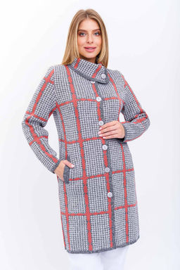 Кардиган К 1377/серо-ягодный микс (1205) - Злата фото 2