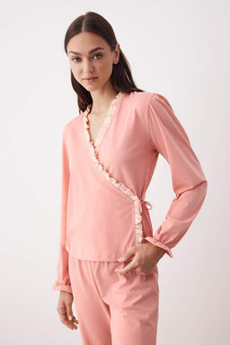 Gul Kurusu Duz F?rf?rl? 30/1 Openend Orme Pijama Tak?m? THMAW26PT00002 - Trendyolmilla фото 2