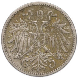 Монета 10 геллеров 1907 года Австрия